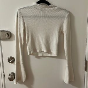 cropped bell sleeve sweater